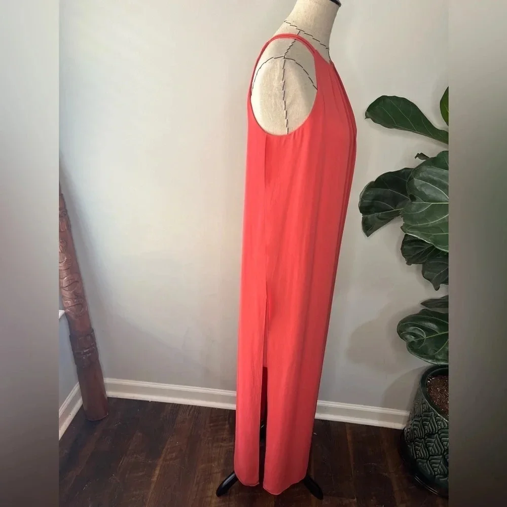 White House Black Market maxi coral size 6 lined dress polyester wedding evening - Picture 6 of 9